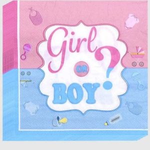 Gender Reveal - Print Disposable Napkins 16 pcs