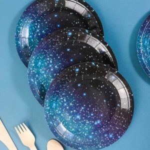 Galaxy print Disposable Plates (22cm) - 10Pcs