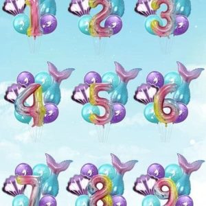 Fishtail Number Foil Balloon Set - 7 pcs
Size: 16*12cm