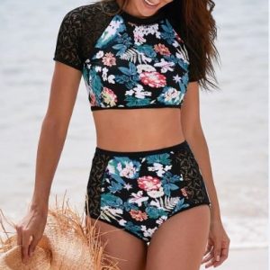 Malta Lace Floral Print 2 piece Swimsuit
